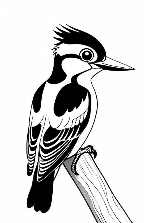 Woodpecker Coloring Page 5 for Kids