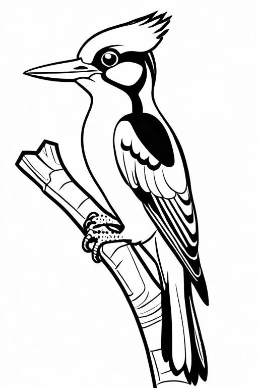 Woodpecker Coloring Page 8 for Kids