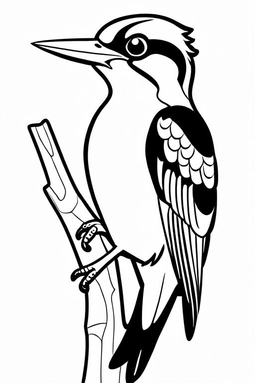 Woodpecker Coloring Page 9 for Kids