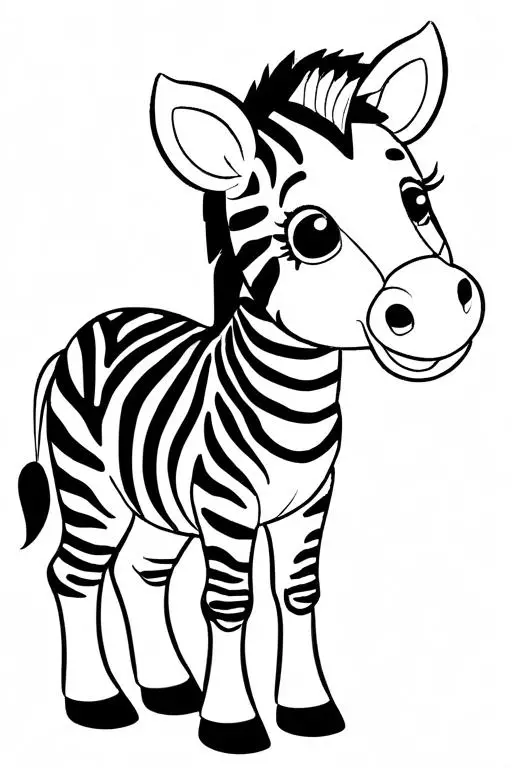 Zebra Coloring Page 10 for Kids