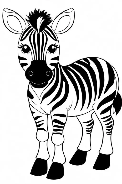 Zebra Coloring Page 11 for Kids