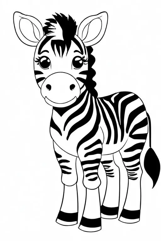 Zebra Coloring Page 19 for Kids