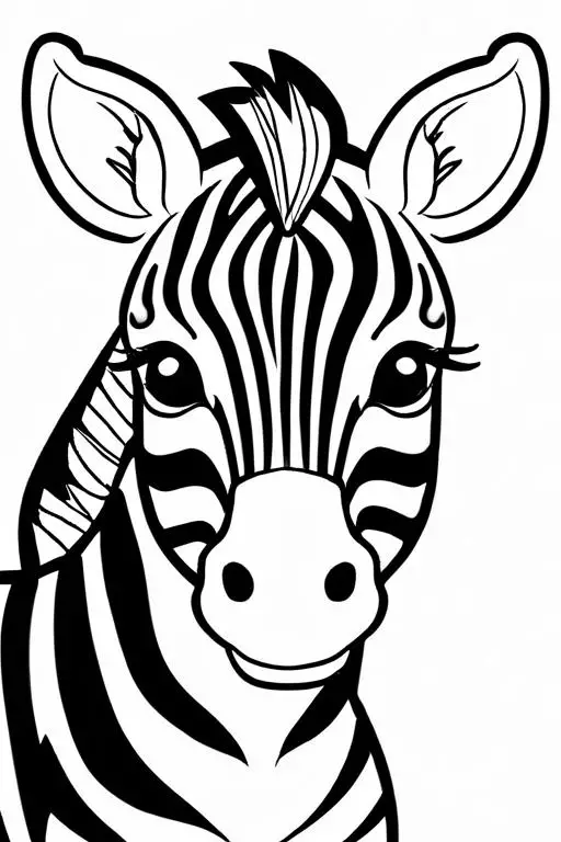 Zebra Coloring Page 2 for Kids