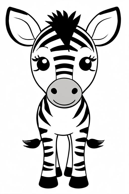 Zebra Coloring Page 3 for Kids