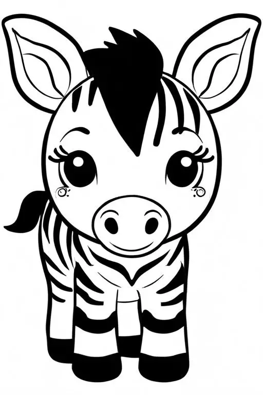 Zebra Coloring Page 4 for Kids