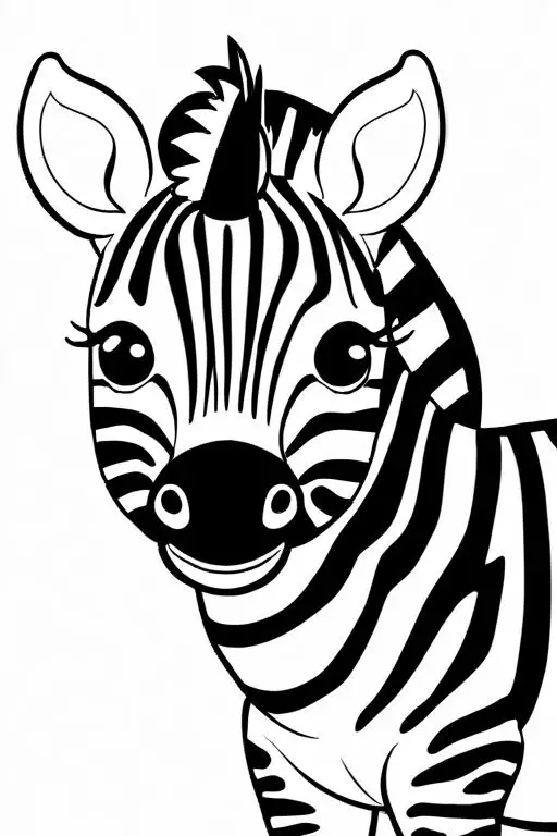 Zebra Coloring Page 6 for Kids