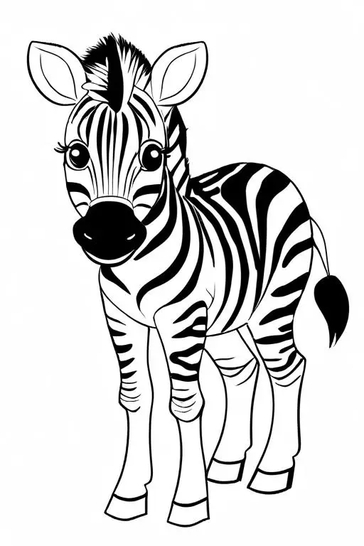 Zebra Coloring Page 7 for Kids