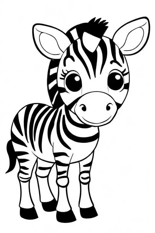 Zebra Coloring Page 8 for Kids