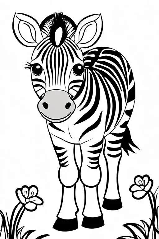 Zebra Coloring Page 9 for Kids