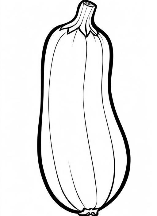 Zucchini Coloring Page 1 for Kids