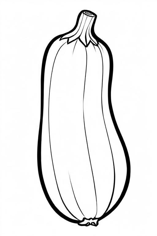 Zucchini Coloring Page 1 for Kids