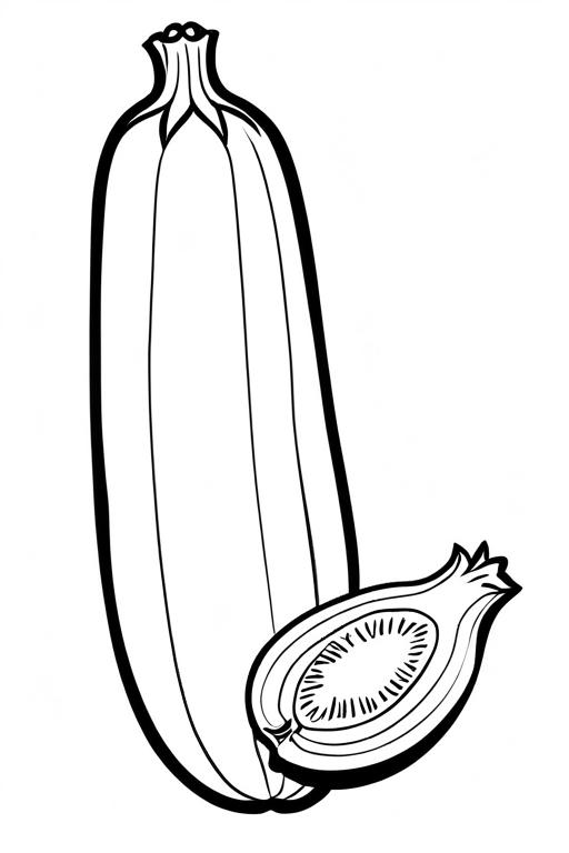 Zucchini Coloring Page 6 for Kids