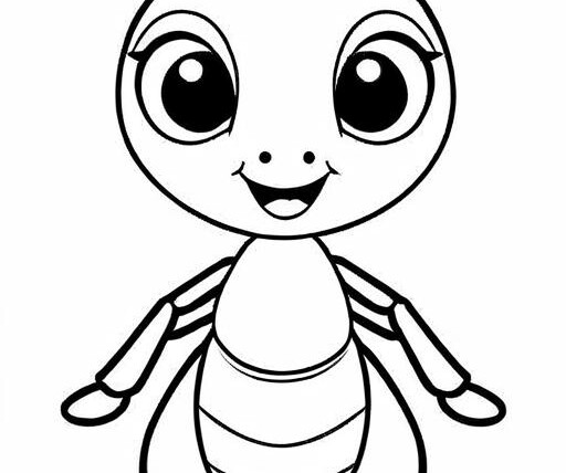 Ant Coloring Page 1 for Kids