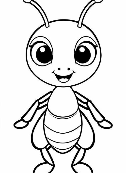 Ant Coloring Page 1 for Kids