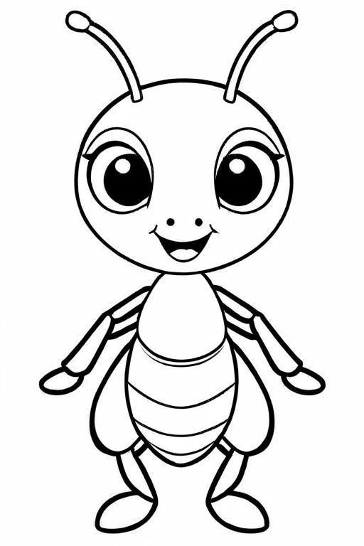 Ant Coloring Page 1 for Kids