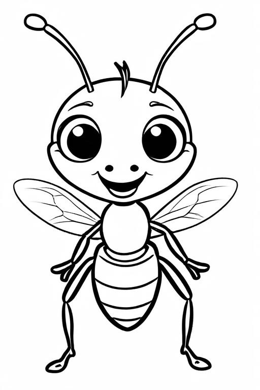 Ant Coloring Page 4 for Kids