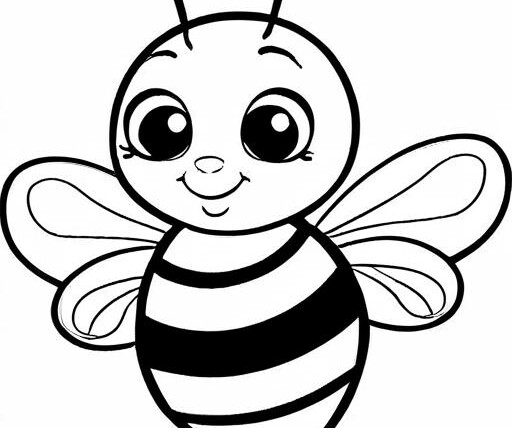 Bee Coloring Page 1 for Kids