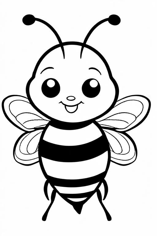 Bee Coloring Page 10 for Kids