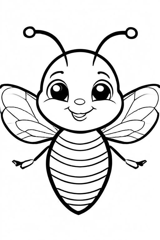 Bee Coloring Page 11 for Kids