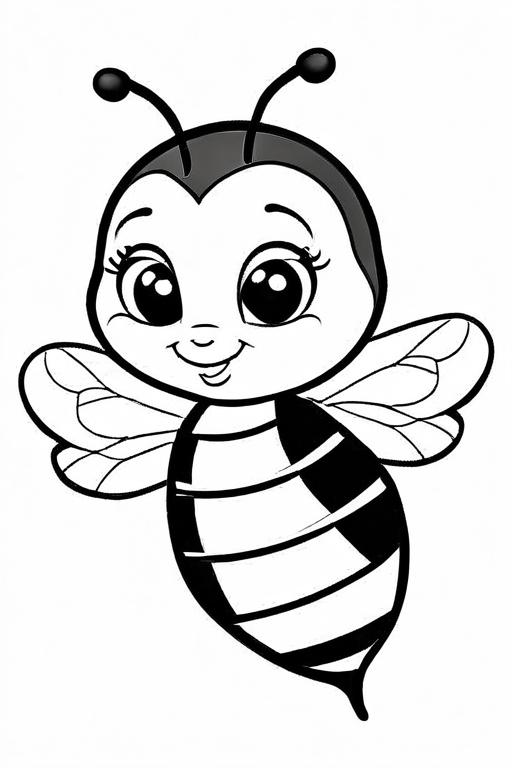 Bee Coloring Page 12 for Kids