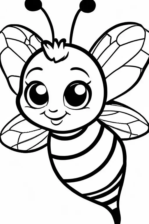 Bee Coloring Page 13 for Kids