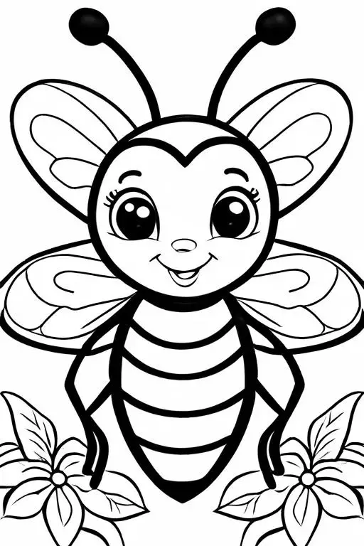 Bee Coloring Page 14 for Kids