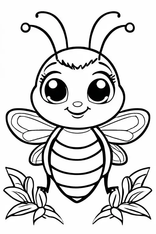 Bee Coloring Page 15 for Kids