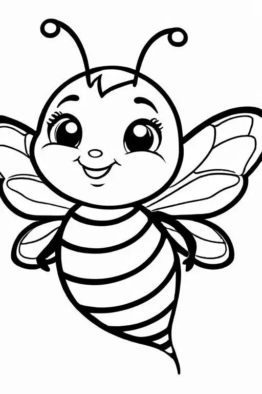 Bee Coloring Page 16 for Kids