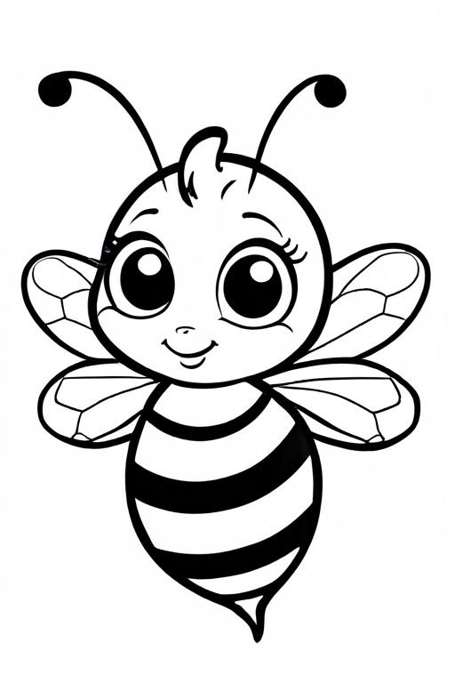 Bee Coloring Page 17 for Kids