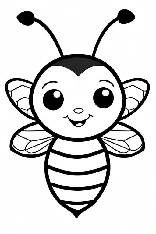 Bee Coloring Page 18 for Kids