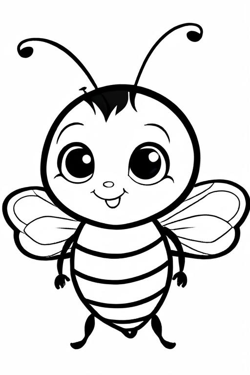 Bee Coloring Page 19 for Kids