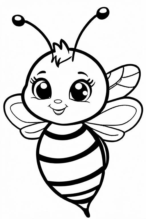 Bee Coloring Page 20 for Kids