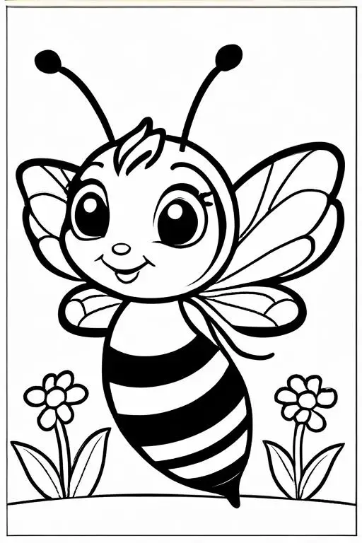 Bee Coloring Page 21 for Kids