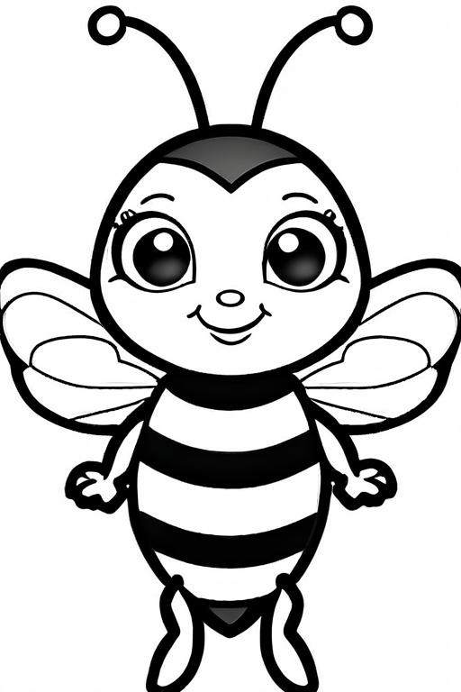 Bee Coloring Page 22 for Kids