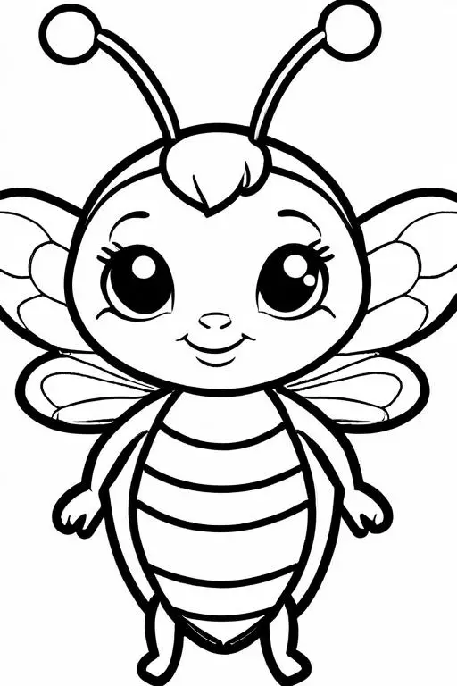 Bee Coloring Page 24 for Kids