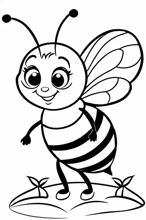 Bee Coloring Page 28 for Kids