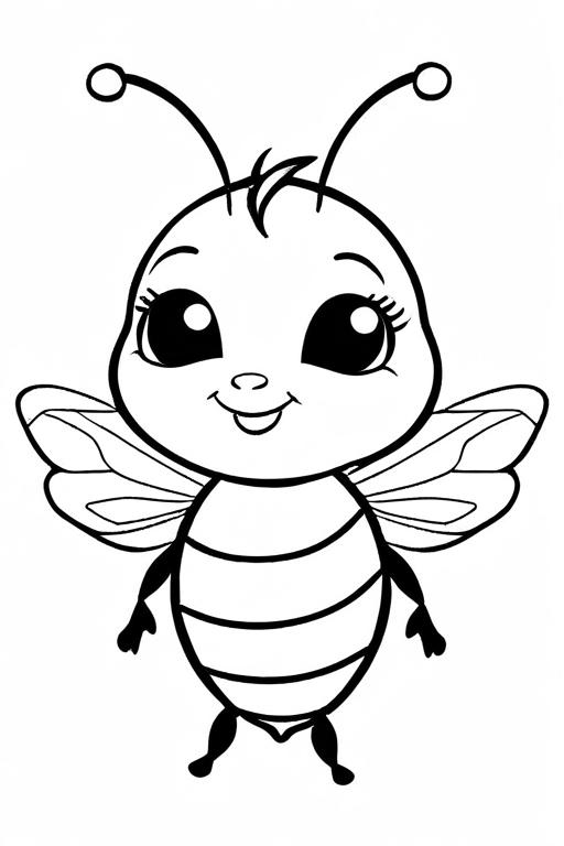 Bee Coloring Page 3 for Kids