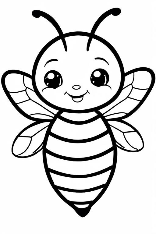 Bee Coloring Page 30 for Kids