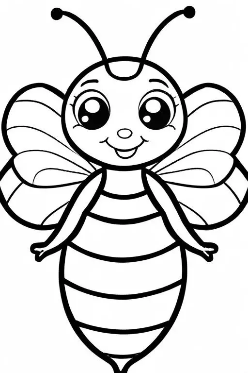 Bee Coloring Page 32 for Kids