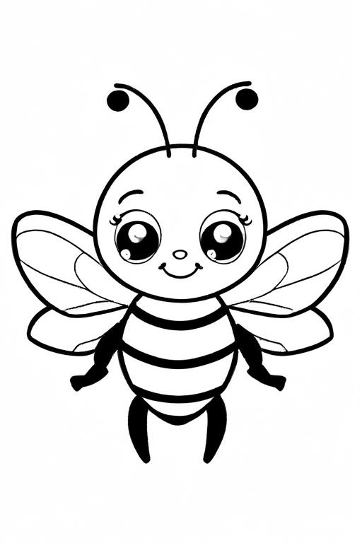 Bee Coloring Page 34 for Kids