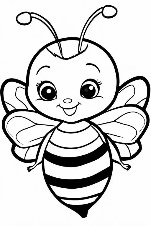 Bee Coloring Page 39 for Kids