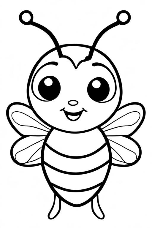 Bee Coloring Page 4 for Kids