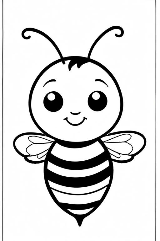 Bee Coloring Page 40 for Kids