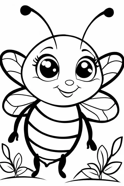 Bee Coloring Page 42 for Kids