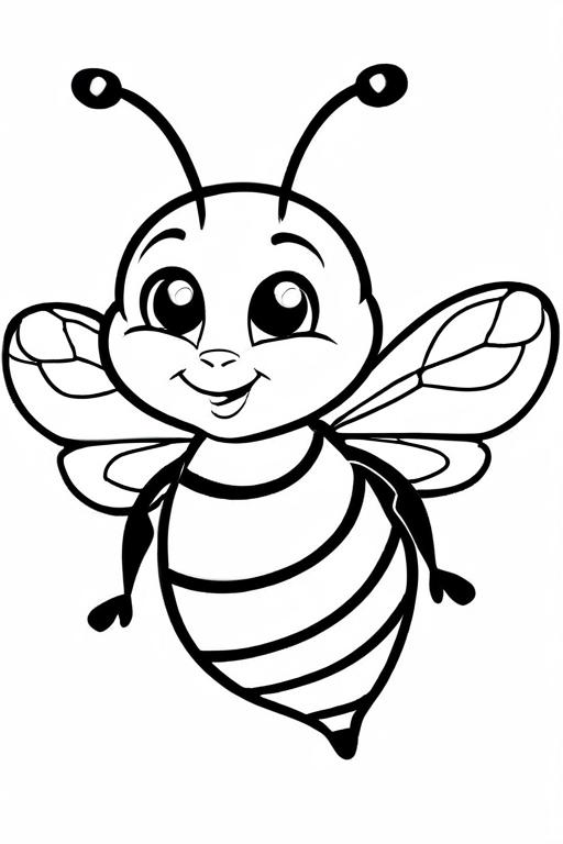 Bee Coloring Page 43 for Kids