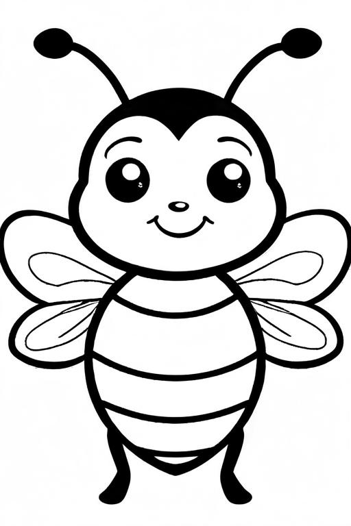 Bee Coloring Page 44 for Kids