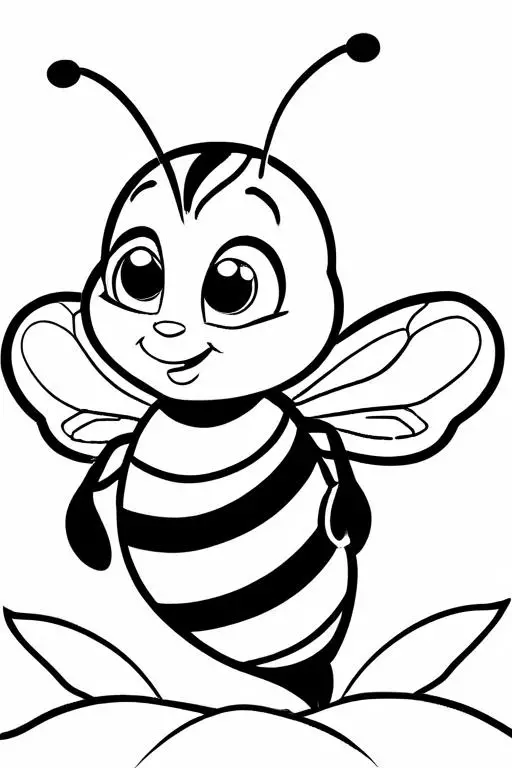 Bee Coloring Page 45 for Kids