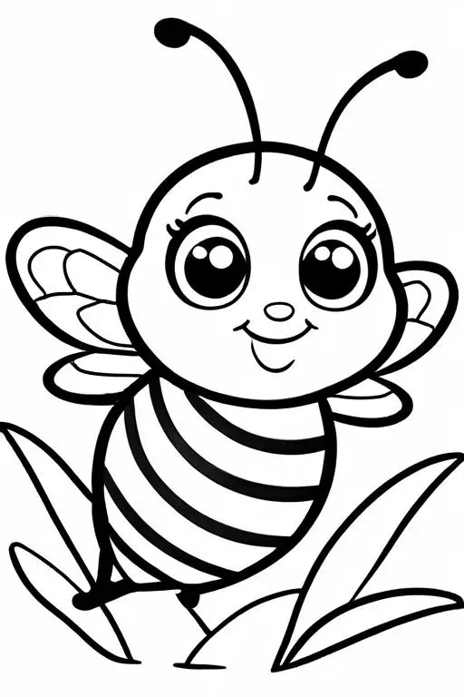 Bee Coloring Page 46 for Kids