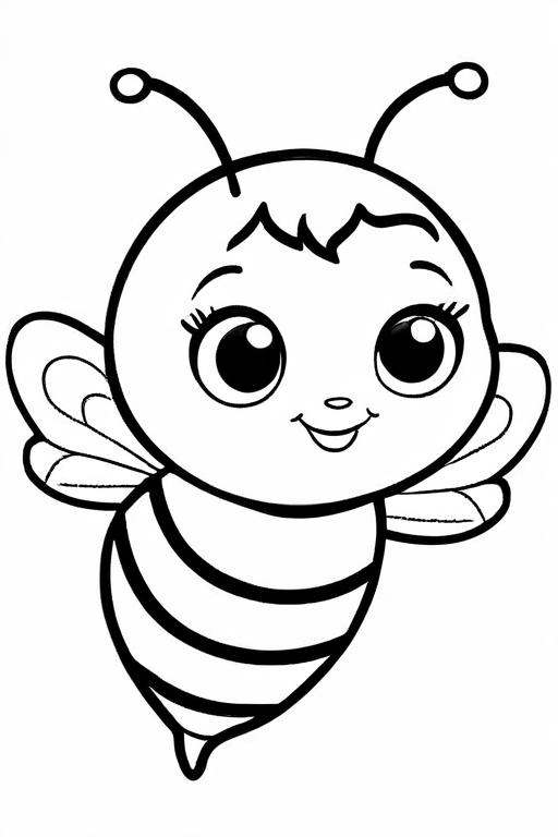 Bee Coloring Page 47 for Kids