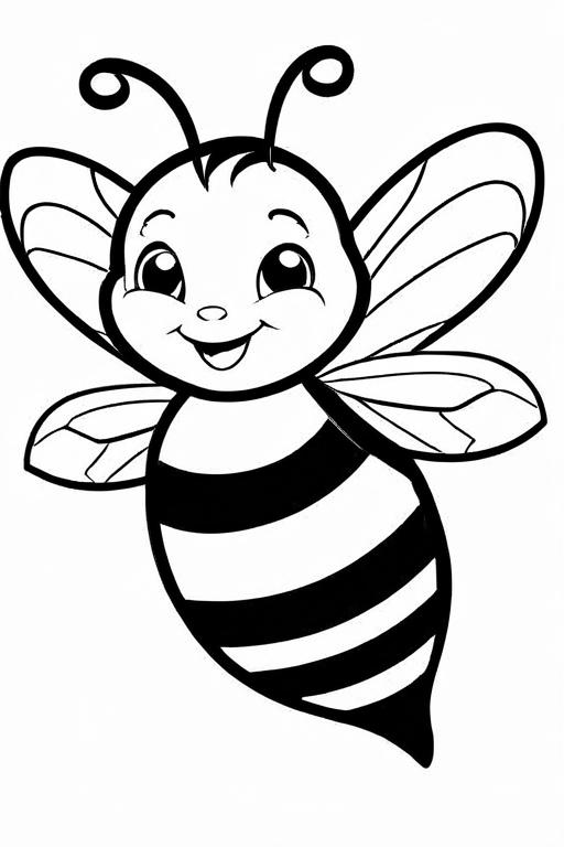 Bee Coloring Page 48 for Kids